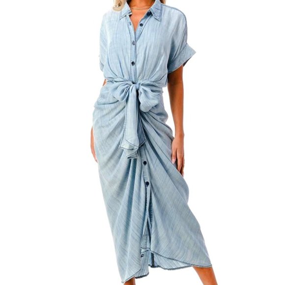 Oh Mi Gorgeous Manda Midi Denim Dress - Picture 1 of 2